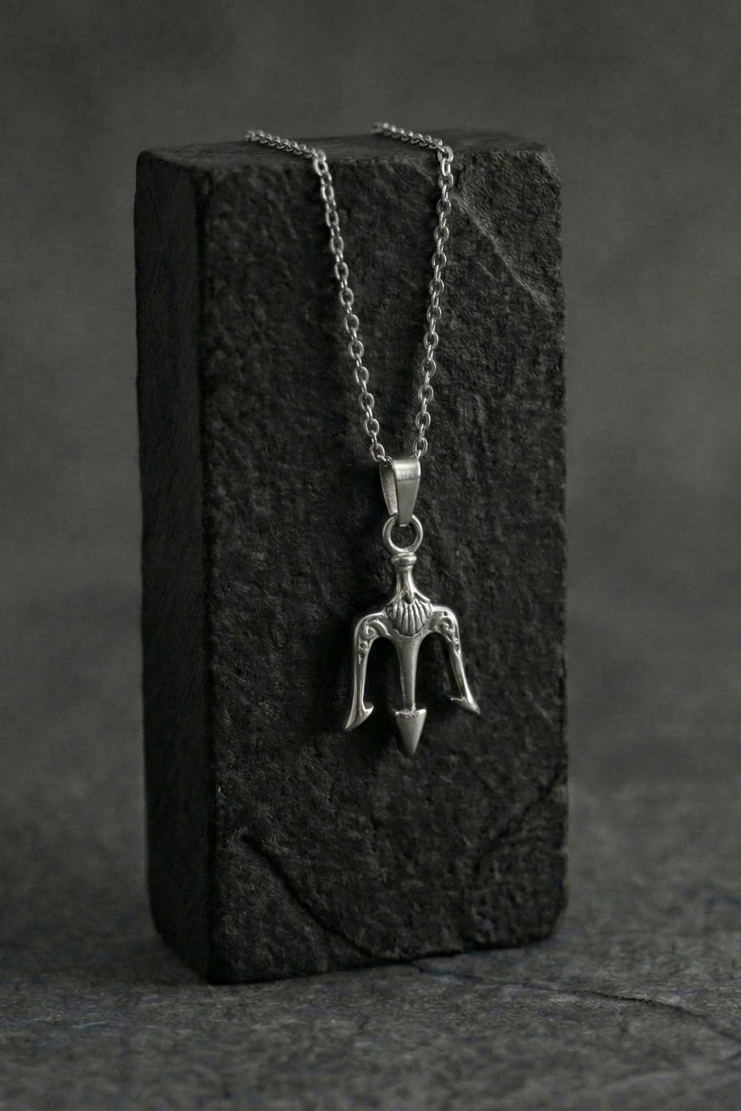 Steel Trident Pendant - Coda Jewelry