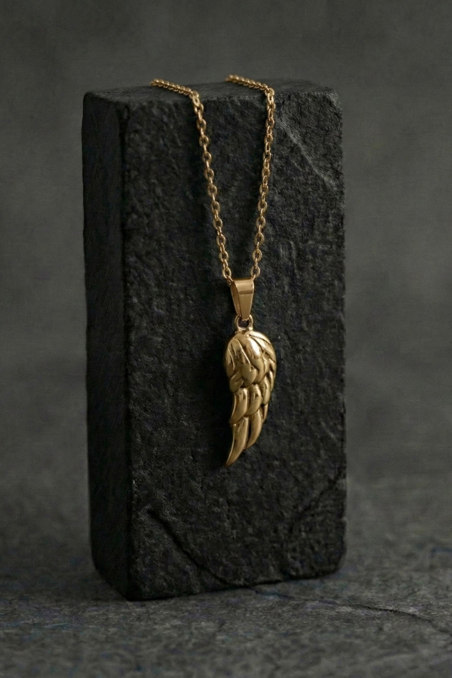 Gold Angel Wing Pendant - Coda Jewelry