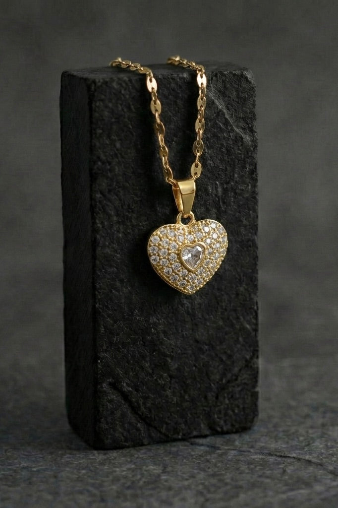 Heart stone pendant - Coda Jewelry
