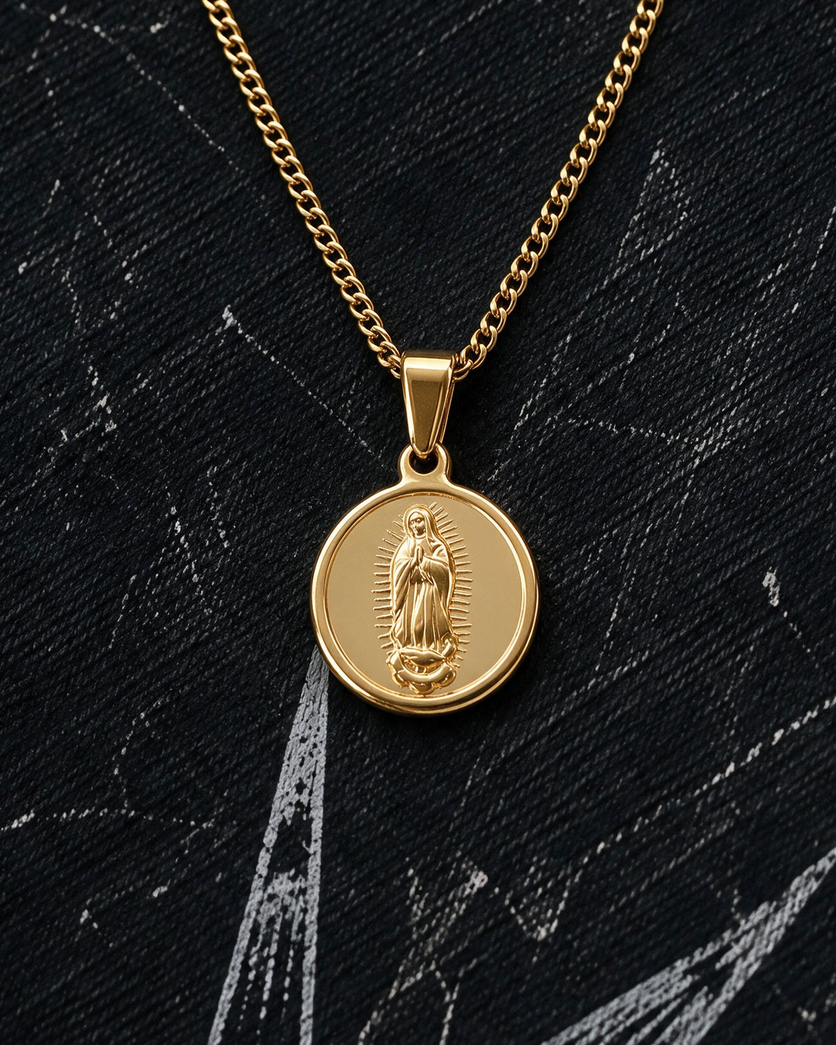 Gold Holy Mary Coin Pendant - Coda Jewelry