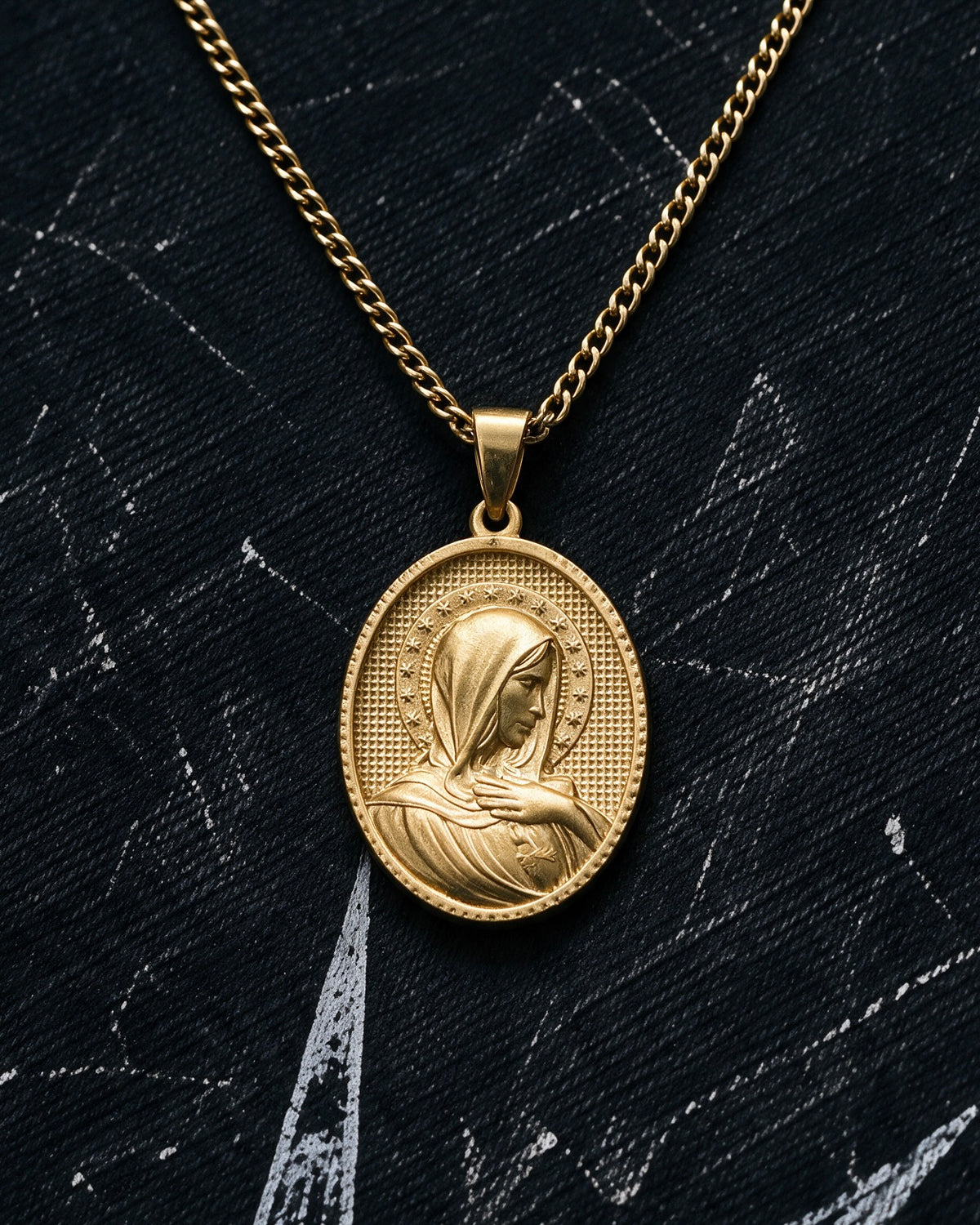 Gold Holy Mary Praying Pendant - Coda Jewelry
