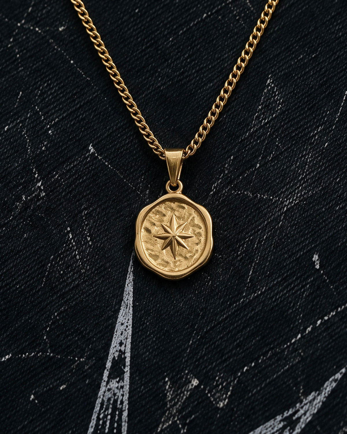 Gold North Star Compass Pendant - Coda Jewelry