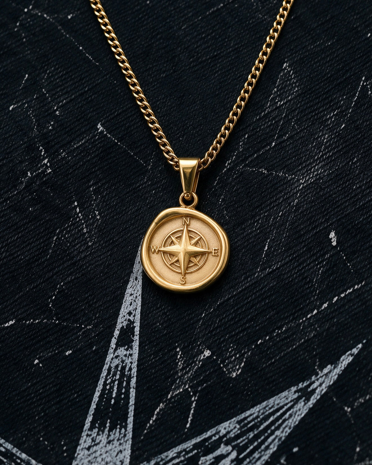 Gold Vintage Compass Pendant - Coda Jewelry
