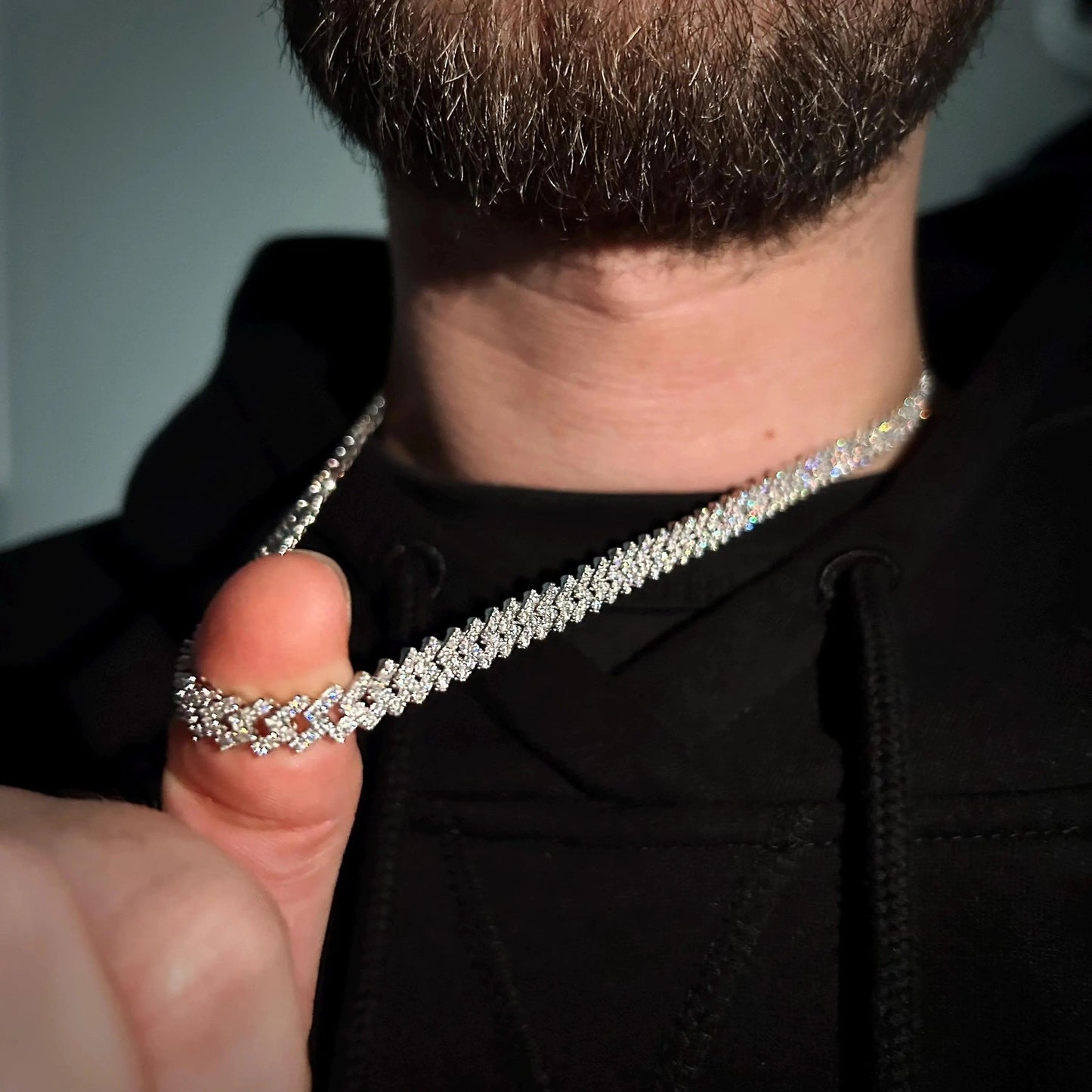 Moissanite Curb Cuban Link Chain | Silver - Coda Jewelry