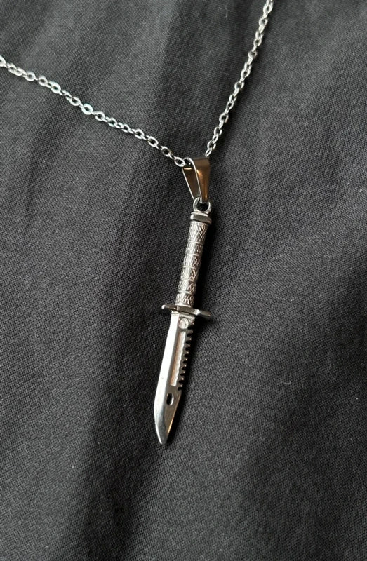 Silver Combat Knife Pendant - Coda Jewelry