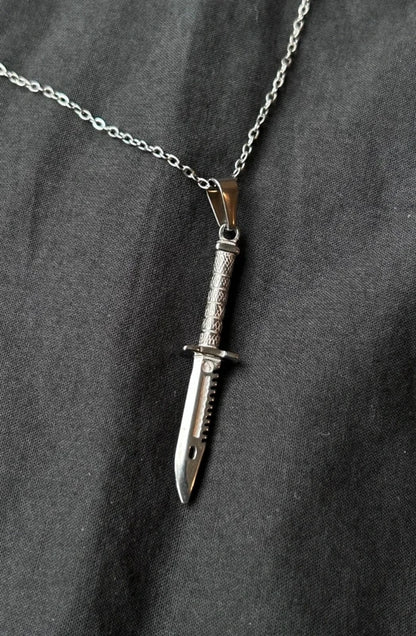 Silver Combat Knife Pendant - Coda Jewelry