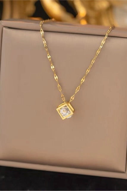 Cube Stone Pendant - Coda Jewelry