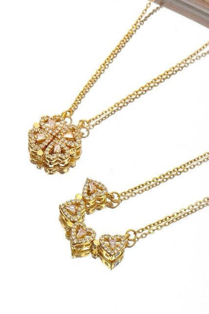 Gold Clover Heart Necklace