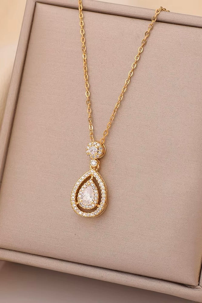 White stone drop pendant - Coda Jewelry