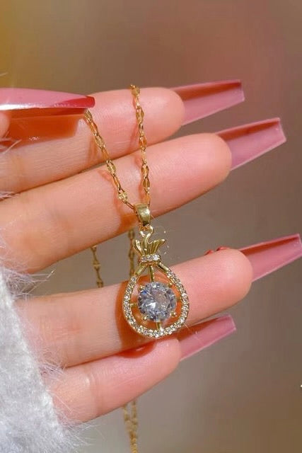 Stone pouch pendant - Coda Jewelry