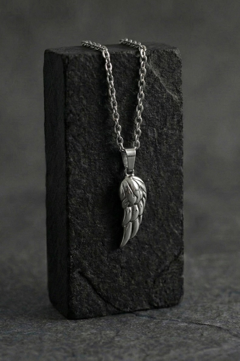Steel Angel Wing Pendant - Coda Jewelry