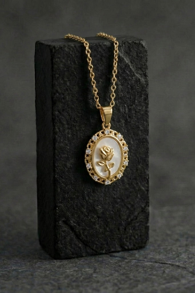 Rose mirror pendant - Coda Jewelry