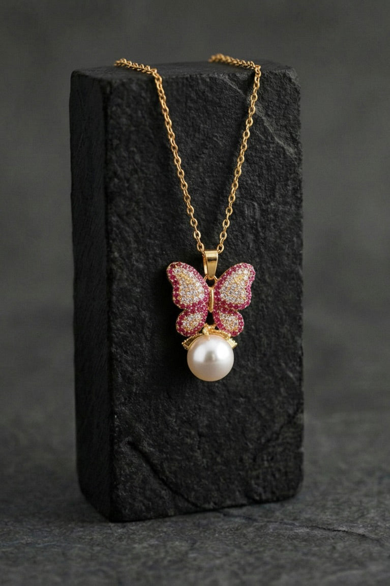 Butterfly pearl pendant - Coda Jewelry
