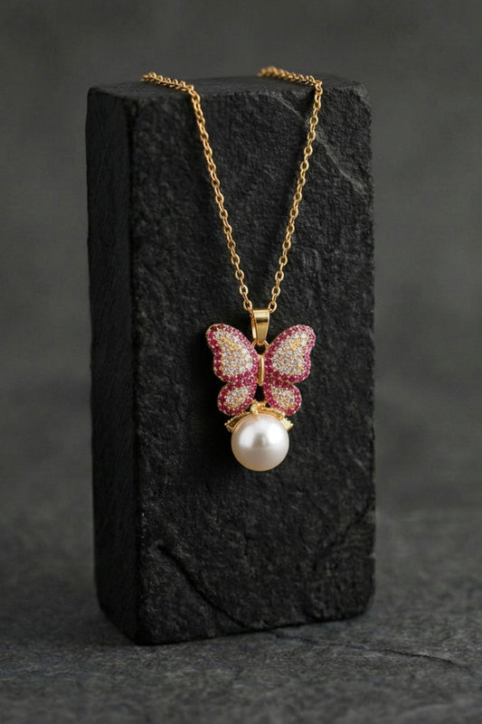Butterfly pearl pendant - Coda Jewelry