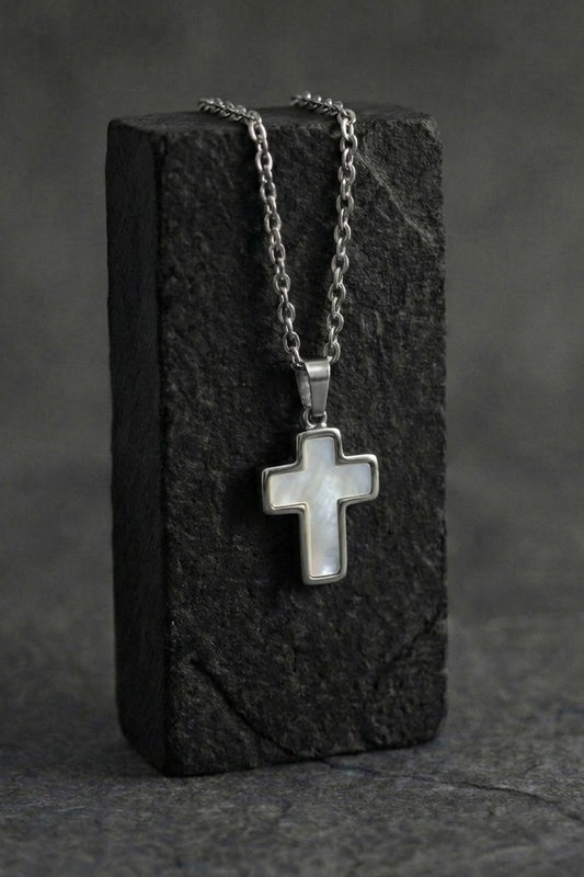 Steel Trimmed Cross pendant