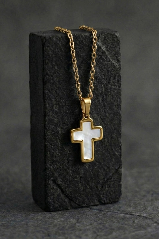 Gold Trimmed Cross pendant