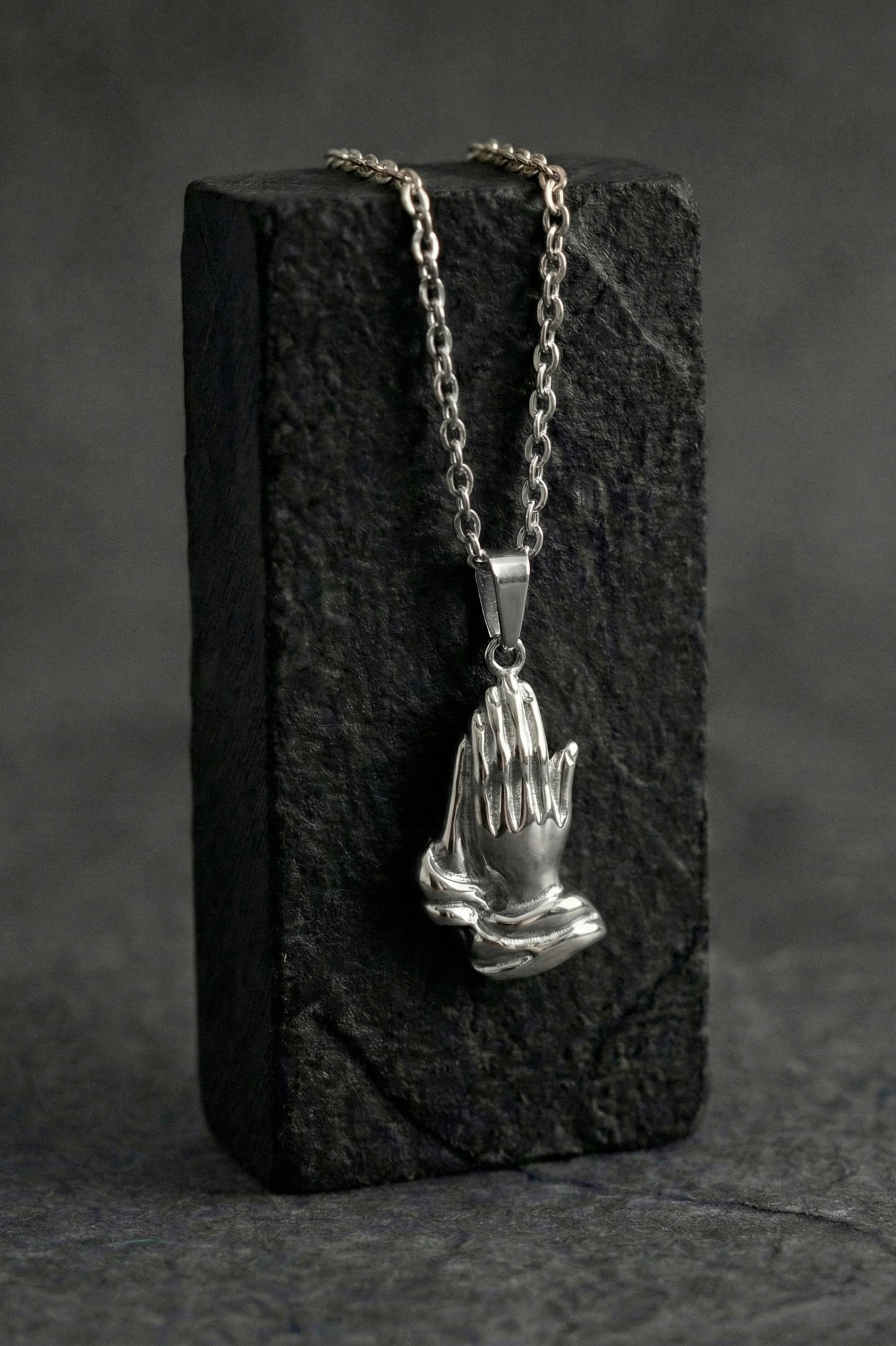 Steel Praying hand pendant - Coda Jewelry