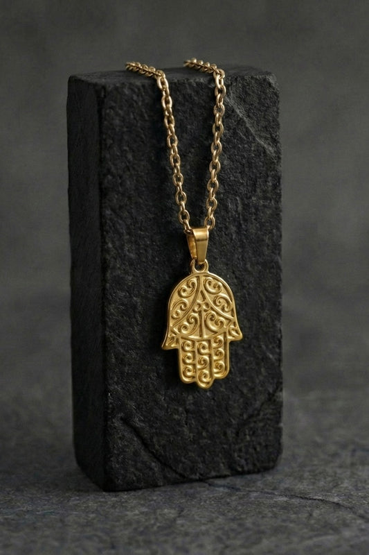 Gold Hamsa hand pendant