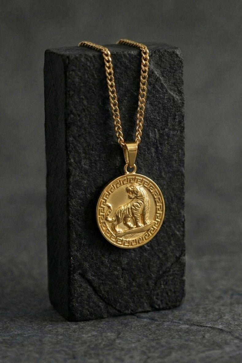 Tiger coin pendant - Coda Jewelry