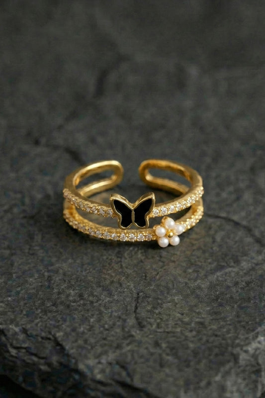 Butterfly sunflower ring