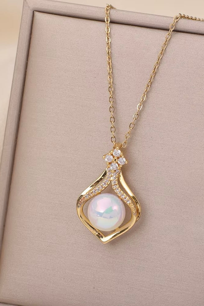 Pearl stone drop pendant - Coda Jewelry