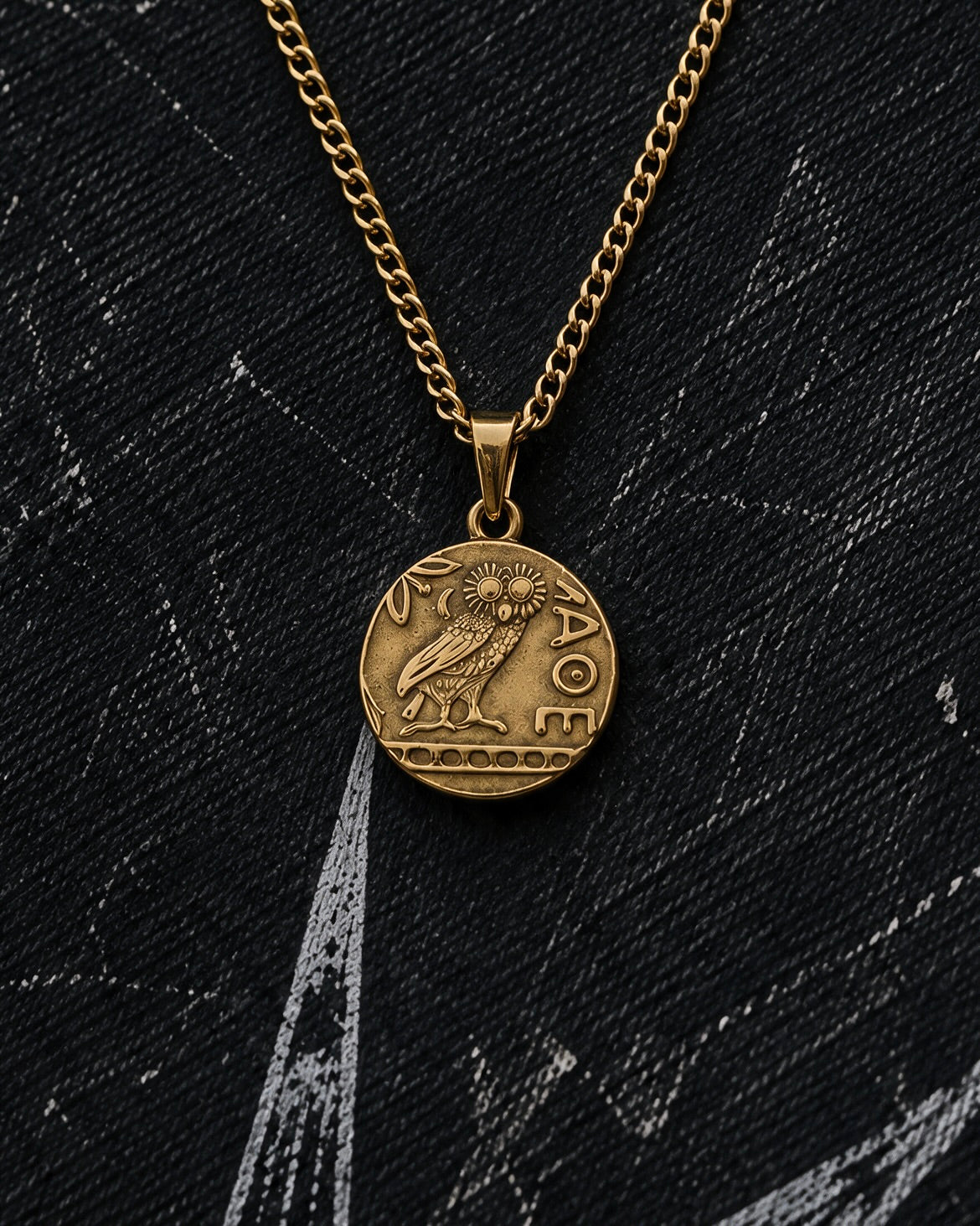 Gold Athena Owl Coin Pendant - Coda Jewelry