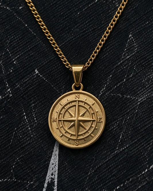 Gold Compass Pendant