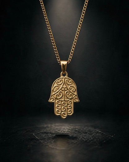 Gold Hamsa Hand Pendant