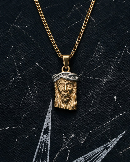 Gold Jesus Head Pendant - Coda Jewelry