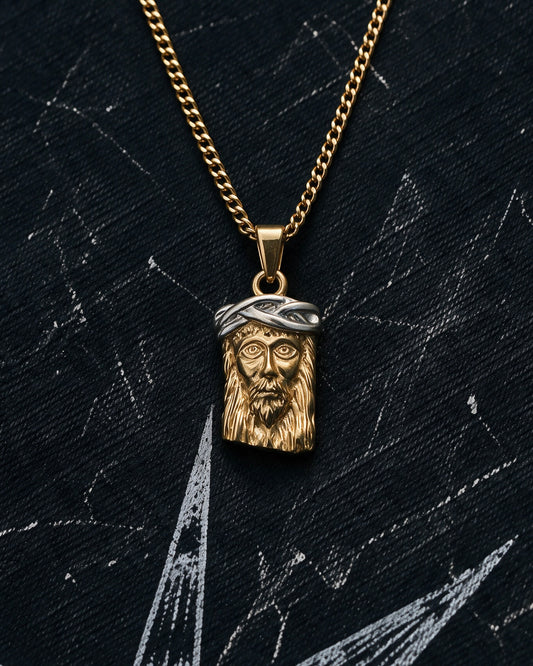 Gold Jesus Head Pendant