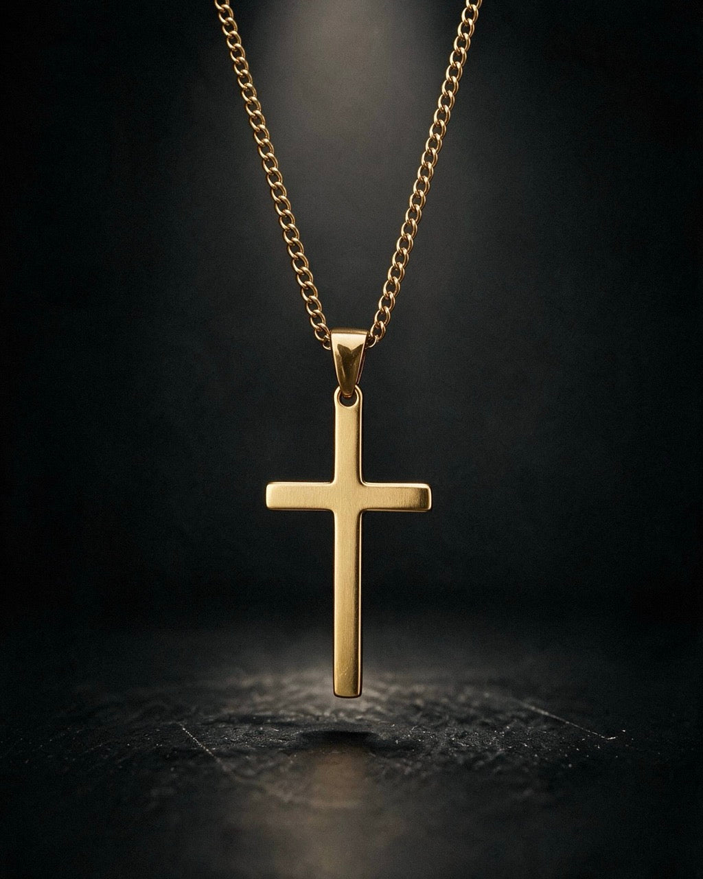 Gold Minimalistic Cross Pendant