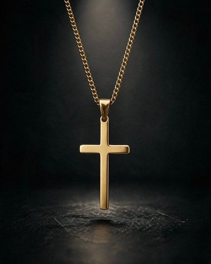 Gold Minimalistic Cross Pendant