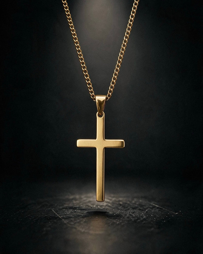 Gold Minimalistic Cross Pendant