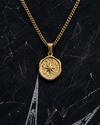 Gold Star Medallion Pendant