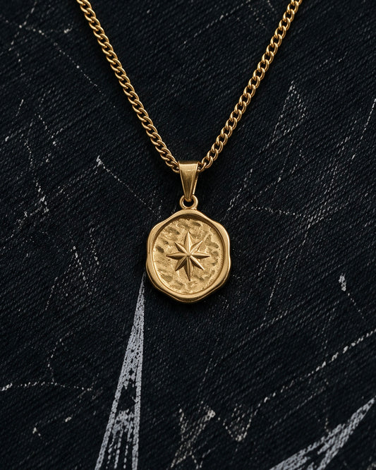 Gold Star Medallion Pendant