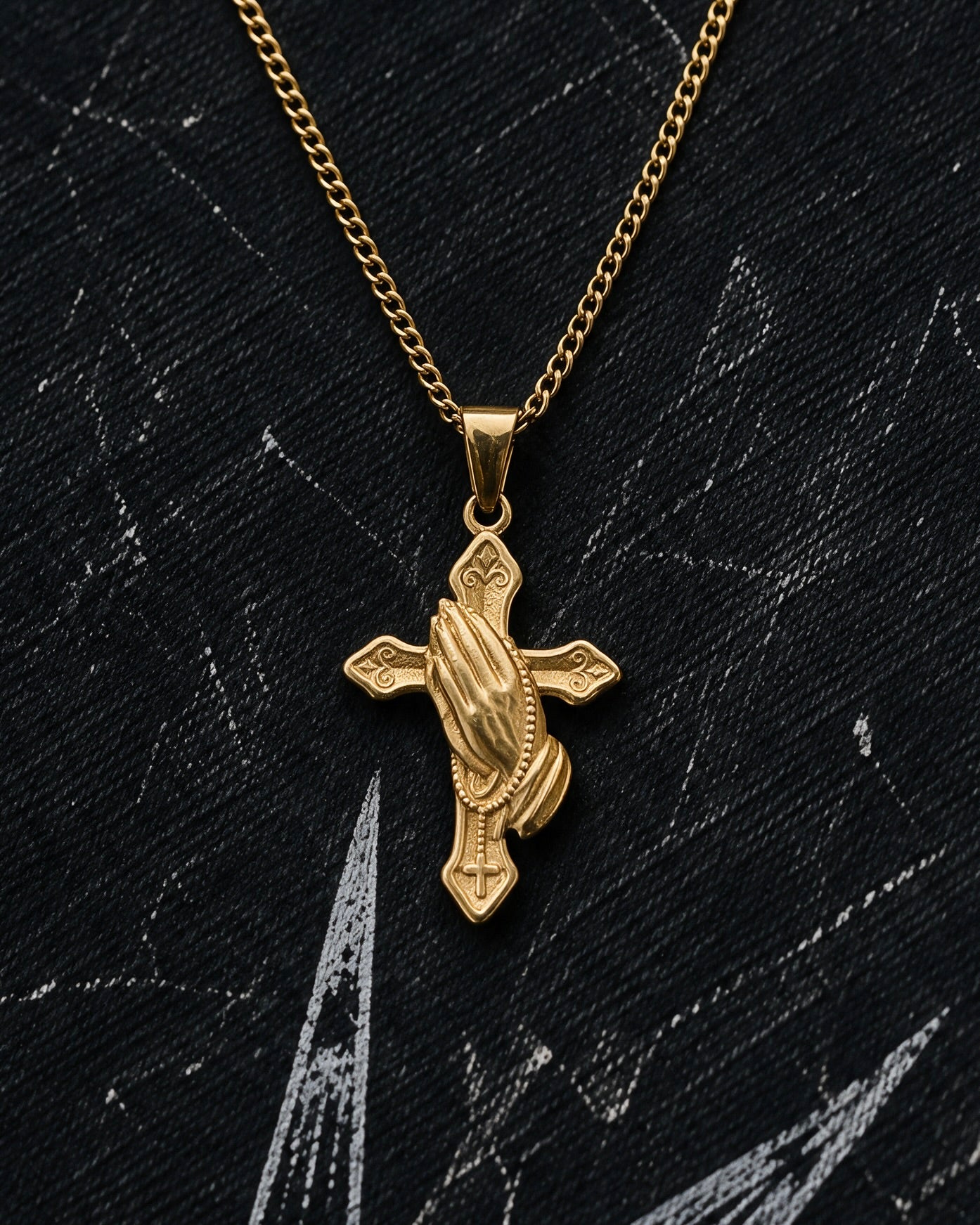 Gold Hand Cross Pendant - Coda Jewelry