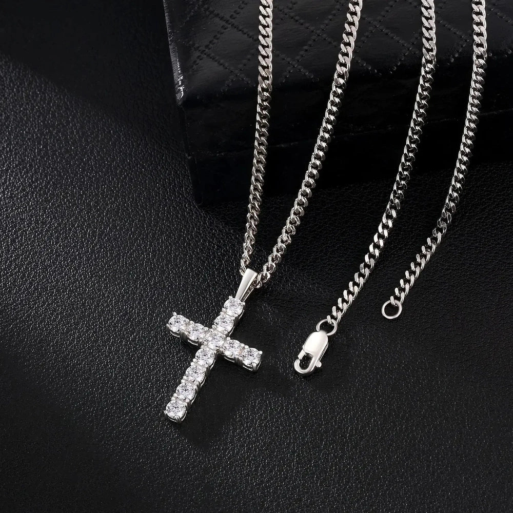 Diamond Cross Pendant | Silver - Coda Jewelry