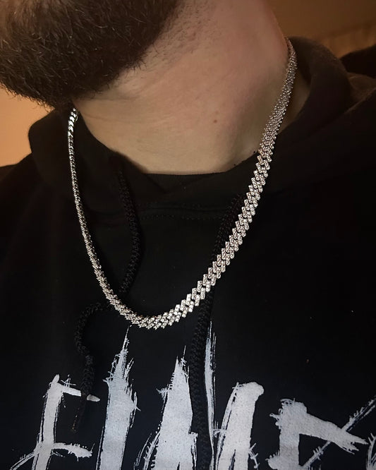 Moissanite Curb Cubaanse schakelketting | Zilver