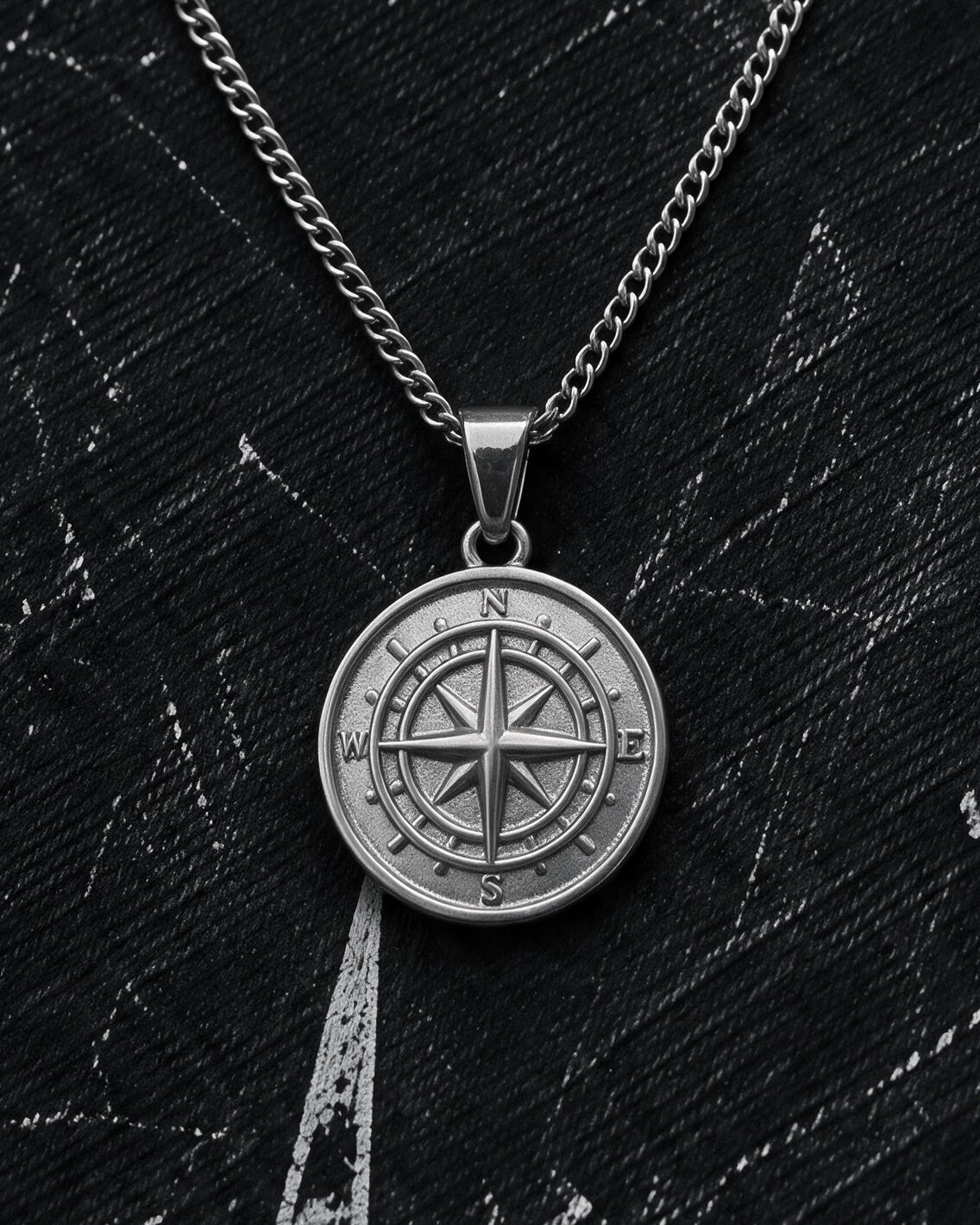 Silver Compass Pendant - Coda Jewelry