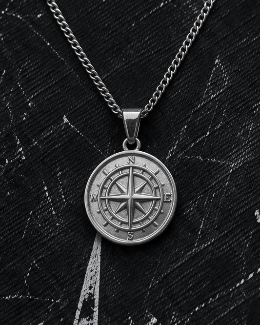 Silver Compass Pendant