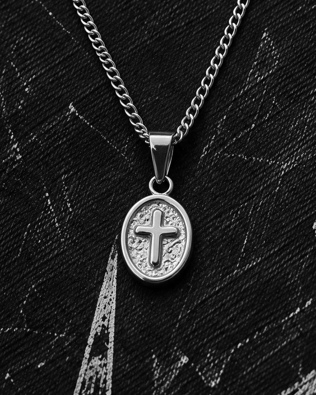 Silver Cross Medallion Pendant