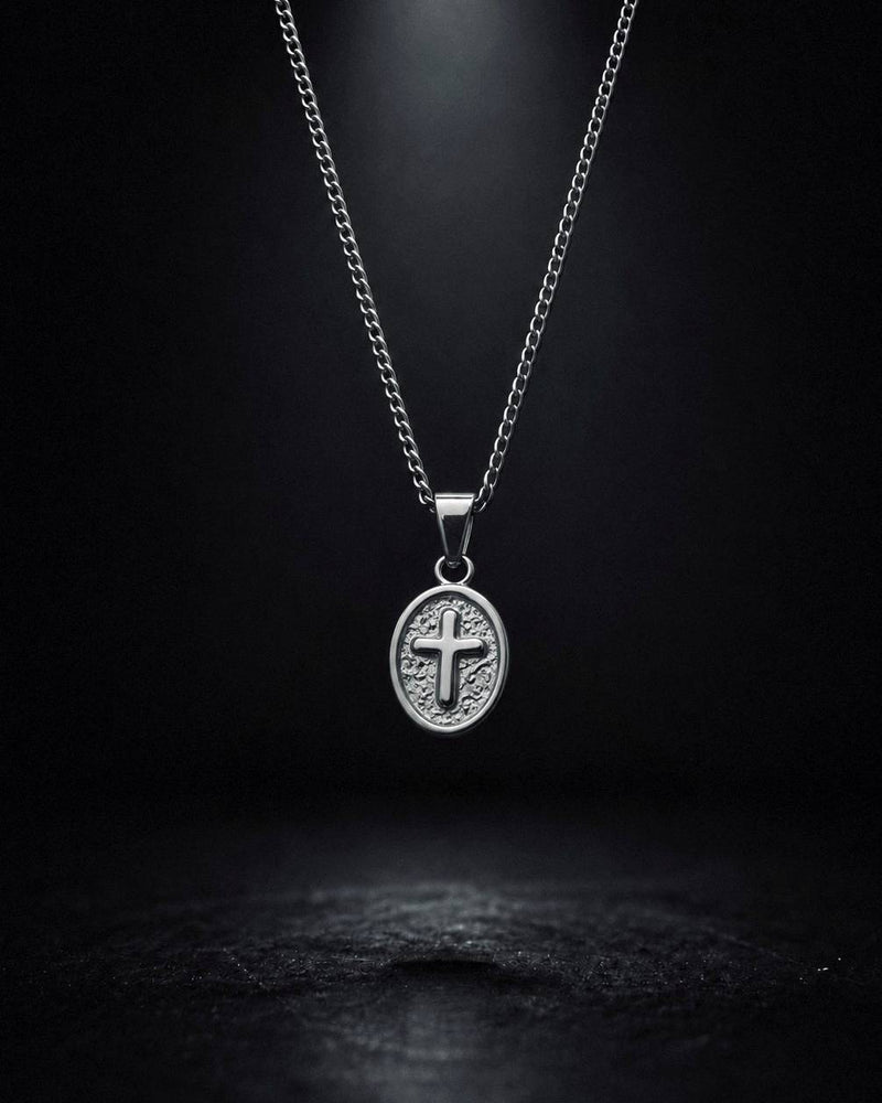 Silver Cross Medallion Pendant - Coda Jewelry