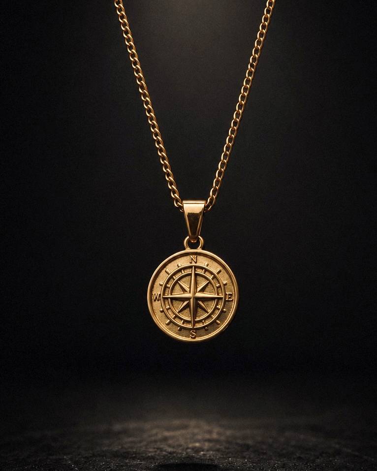 Gold Compass Pendant - Coda Jewelry