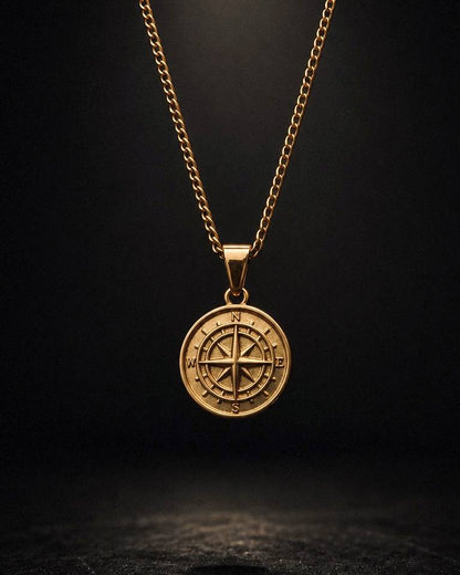 Gold Compass Pendant - Coda Jewelry