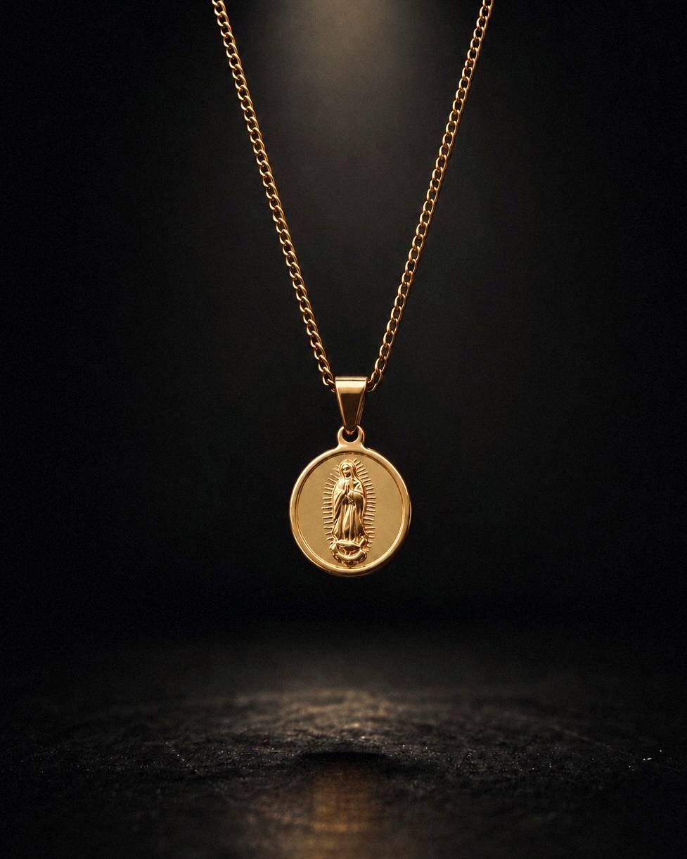Gold Holy Mary Coin Pendant - Coda Jewelry