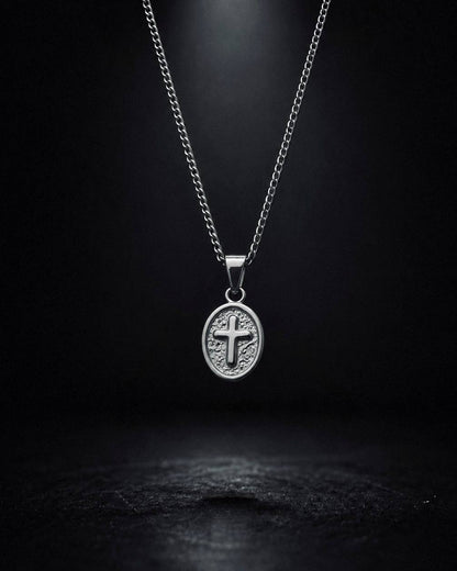 Silver Cross Medallion Pendant - Coda Jewelry