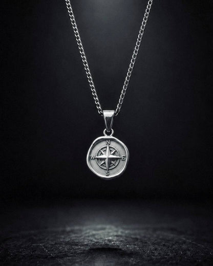 Silver Vintage Compass Pendant - Coda Jewelry