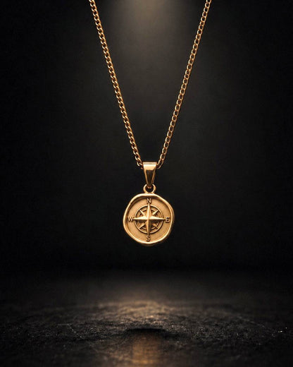 Gold Vintage Compass Pendant - Coda Jewelry