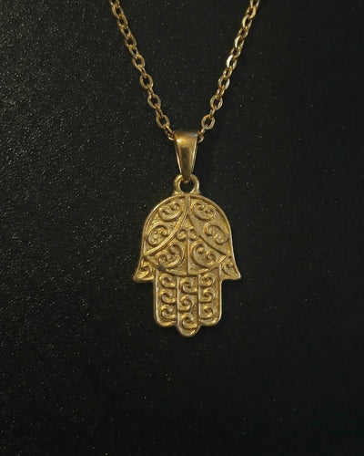 Gold Hamsa Hand Pendant