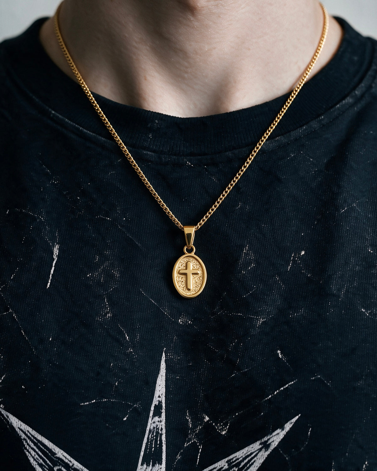 Gold Cross Medallion Pendant